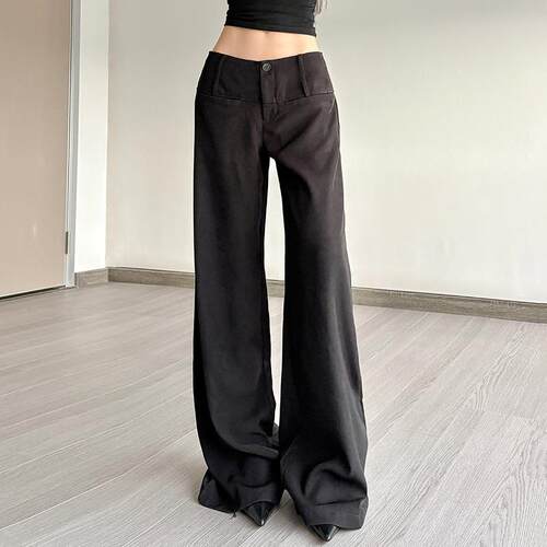 Black suit pants, wide leg pants