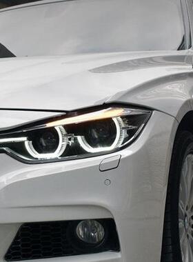 适用于宝马3系大灯总成12-19款F30改装双透镜LED勺子大灯天使眼