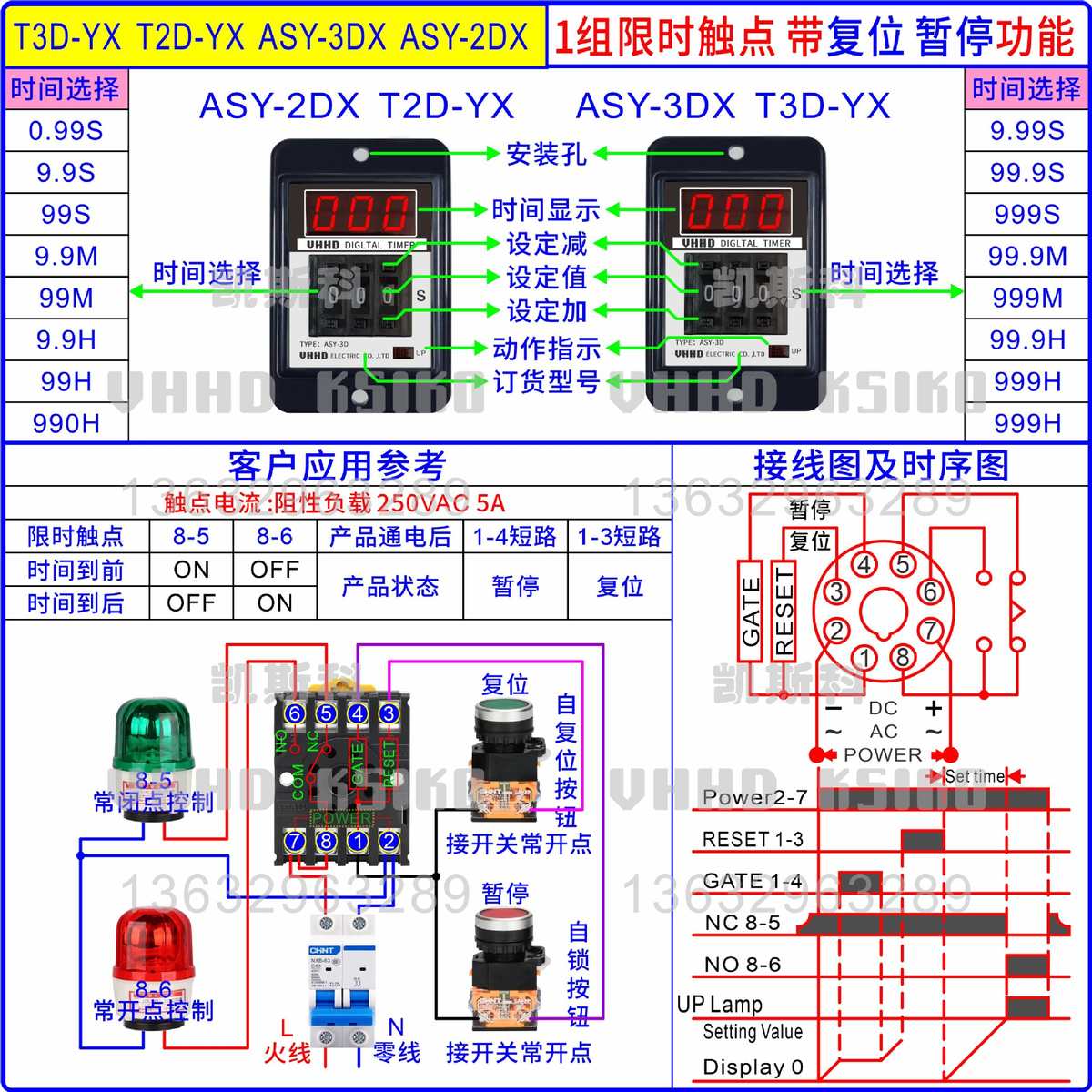 厂家直销VHHD数显时间继电器ASY-3D T3D-Y T3D-Y1 T3D-Y2 T3D-Y3