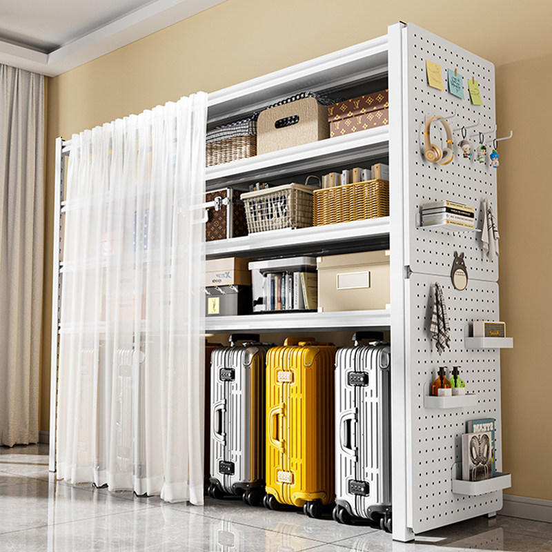 带防尘帘置物架多层家用货架行李箱客厅落地收纳架下空储物铁架子,家装主材,置物架,淘宝优惠券,粉丝福利购,淘宝优惠卷