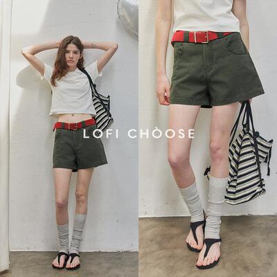 Lofi choose 复古做旧百搭牛仔短裤女夏季新款高腰宽松显瘦阔腿裤