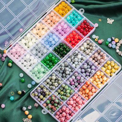 8mm Glass Flower Beads DIY Earrings Bracelet Necklace Making