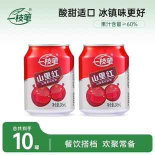 一枝笔山楂汁饮料245mLX10罐装山楂山里红果汁芒果汁梨汁满罐饮料