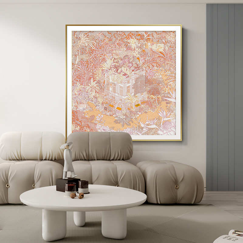 现代轻奢丛林动物挂画美式高级样板房间客厅装饰画玄关入户墙壁画图片