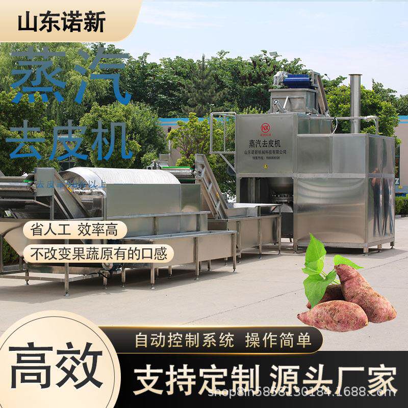诺新蜜薯红薯紫薯蒸汽去皮机山药粉深加工刮皮设备