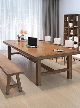 厅现代DXC简约客实木大书桌工作台家用阅全读洽谈学习桌桌办公室