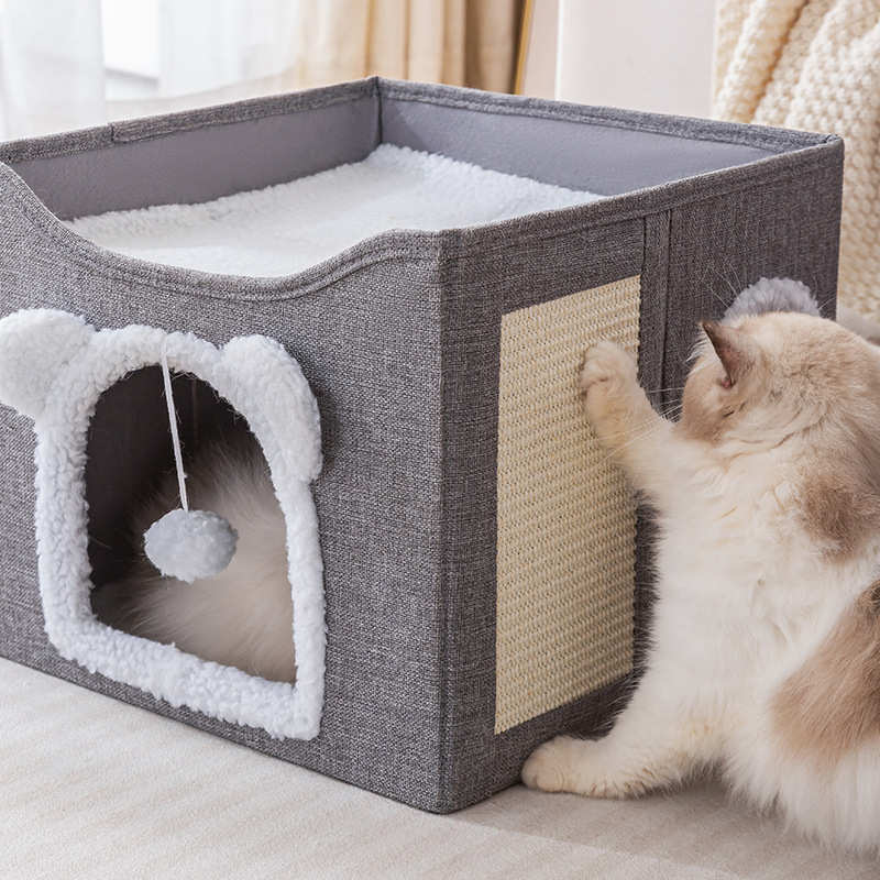 电商热销宠物猫窝四季通用冬季保暖折叠封闭式易清理双层设计