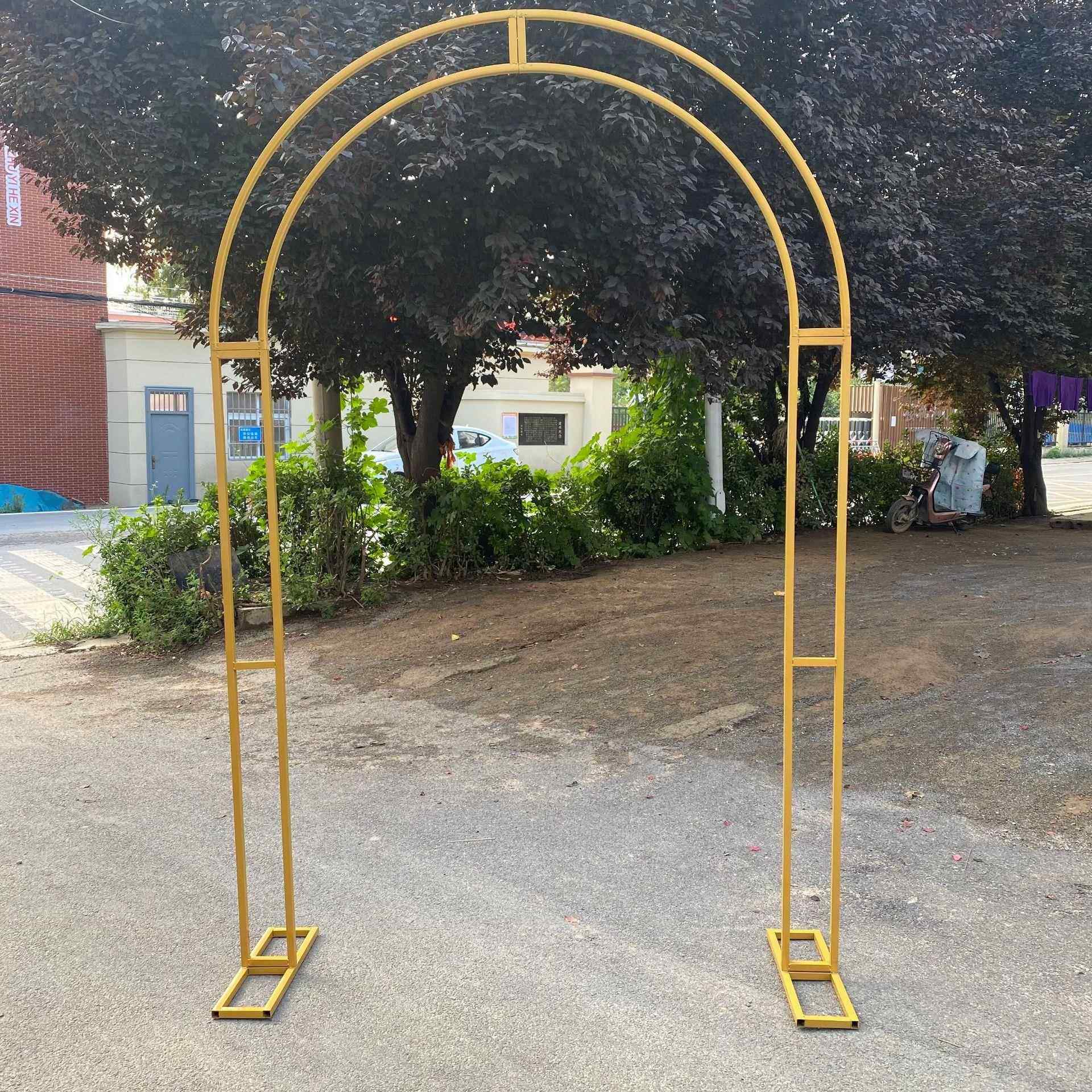 婚庆舞台铁艺拱门道具布置森系婚礼场景装饰结婚拱形花架花门摆件