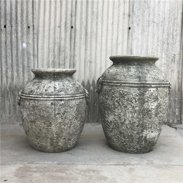 厂销创意北欧风格酒坛形状水泥花盆美陈组合花园户外园林摆设037