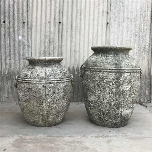 厂销创意北欧风格酒坛形状水泥花盆美陈组合花园户外园林摆设037