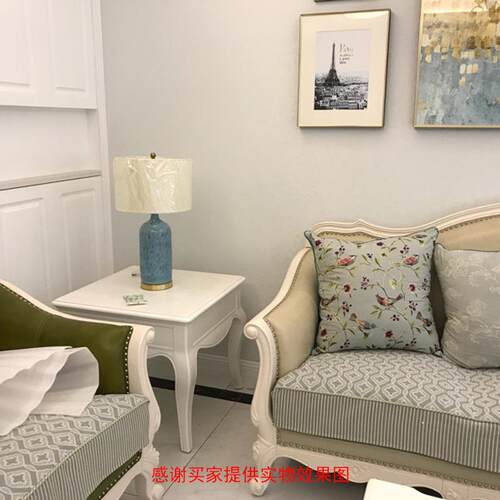 美式铜色陶瓷台灯创意卧室床头灯简约蓝色瓷器新中式古典装饰台灯