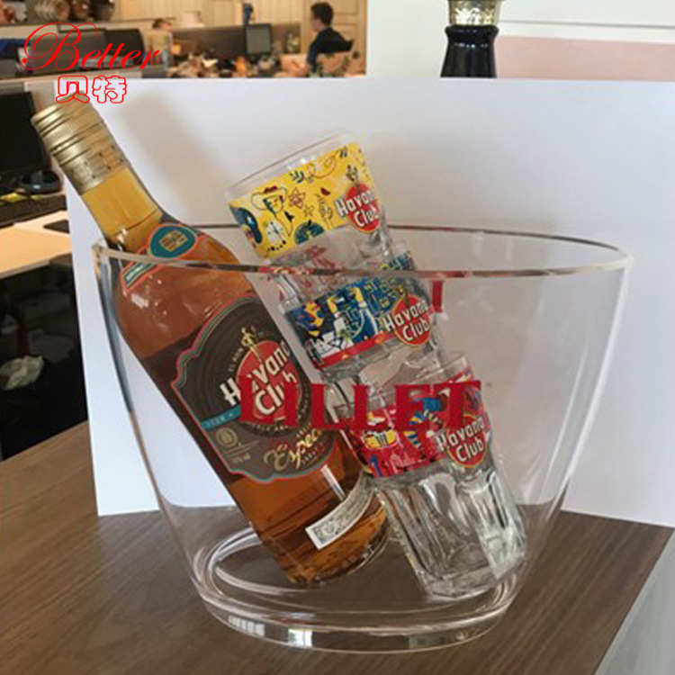 供应透明PS冰桶5L冰桶可印LOGO可做颜色