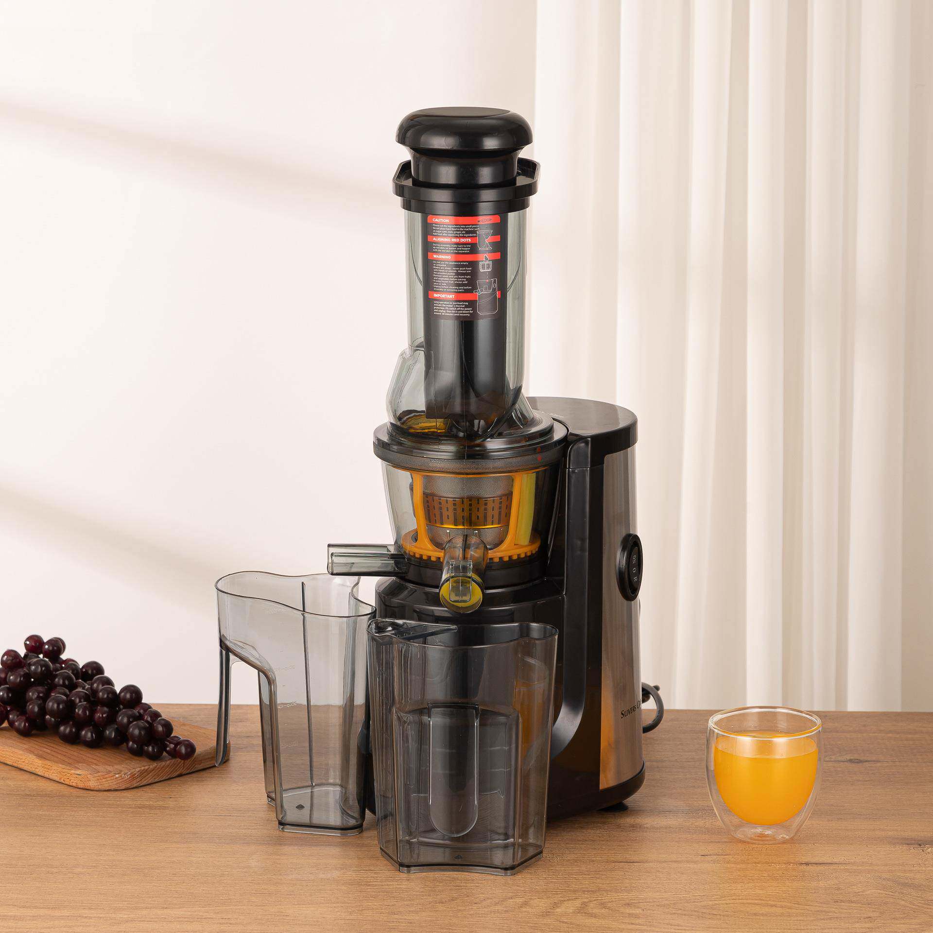 外贸出口大口径原汁机榨汁机家用果蔬全自动渣汁分离果汁机英文