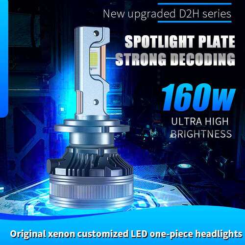 跨境热销 led headlight大功率D2H专用160W前照灯三铜管汽车led灯