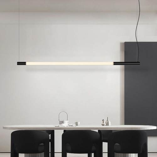 北欧极简横竖一字餐厅灯设计师工作室办公室艺术店铺商用长条吊灯