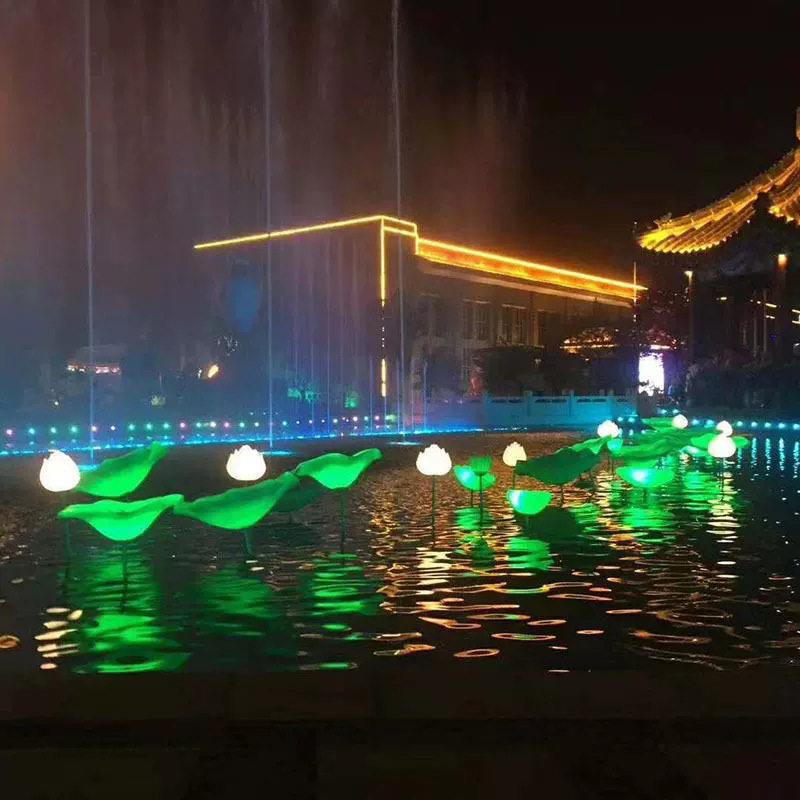 LED莲花灯荷花灯公园景观装饰户外接电太阳能景观灯新中式发光