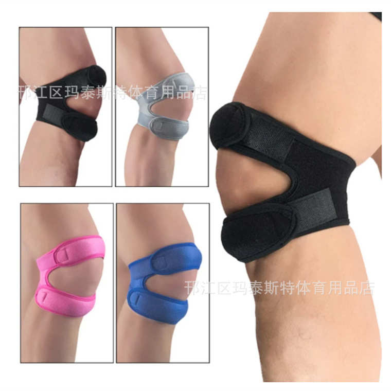 运动护膝户外登山透气篮球髌骨带跑步加强t弹簧康复护具护膝批发