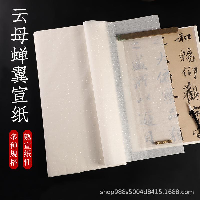 超薄云母熟宣蝉翼透明宣纸三尺四尺工笔画临摹小楷书法白描专用纸