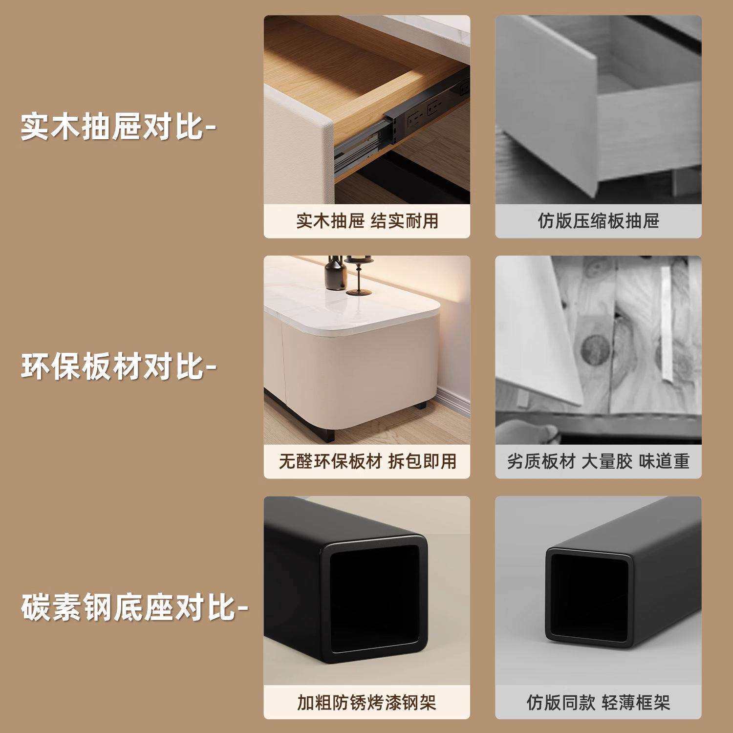 落地电视柜客厅家用岩板柜简约现代2025新款小户型储物柜岩板茶几