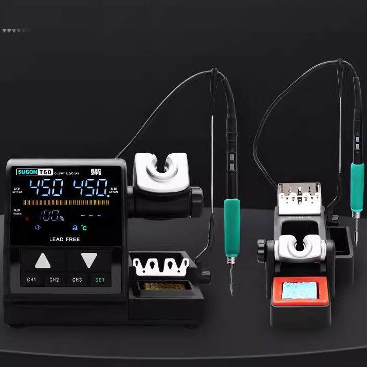 速工T60智能焊台TJ8一拖二双手柄210电烙铁手机主板维修焊接工具