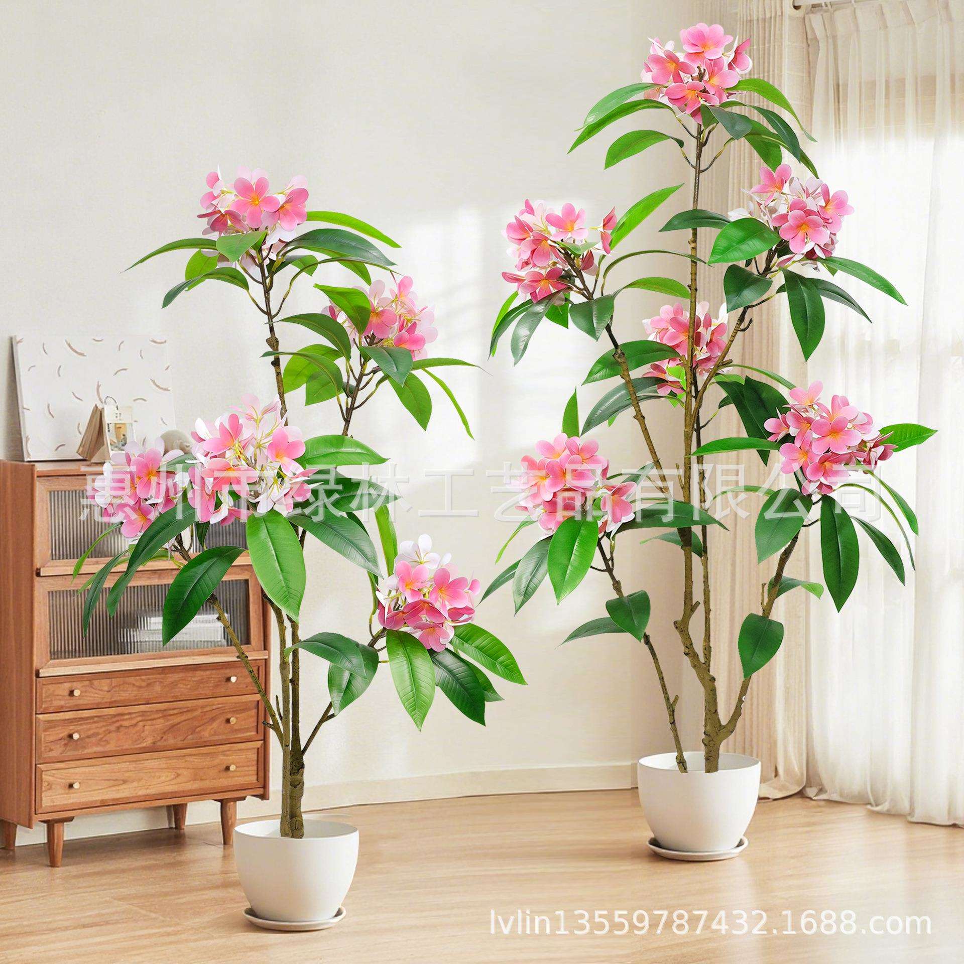 人造仿真植物鸡蛋花厂家直销绿植造景仿真盆景新品绿植盆栽花树