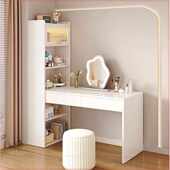 现代奶油风一体梳妆台收纳卧室化妆台轻奢简约小户型书桌简易