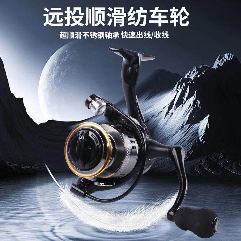 远投全金属仿车轮打黑筏钓纺车轮