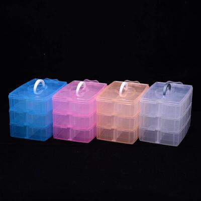 3 Layers 30 Compartments Clear Storage Box Container Jewelry