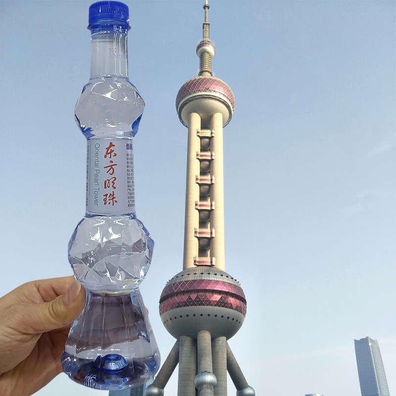 上海东方明珠模型矿泉水包装饮用水468毫升特产瓶装水 广播电视塔