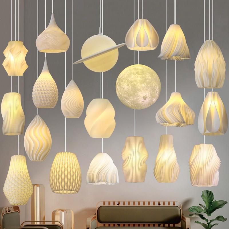 轻奢灯饰2025新款高级感现代奶油风个性创意艺术3D打印灯餐厅吊灯