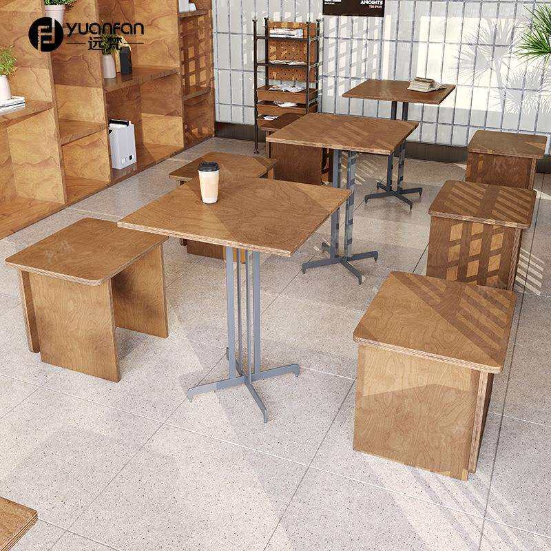 网红咖啡厅卡座沙发海洋板休闲椅料理店轻食简餐甜品店桌椅组合