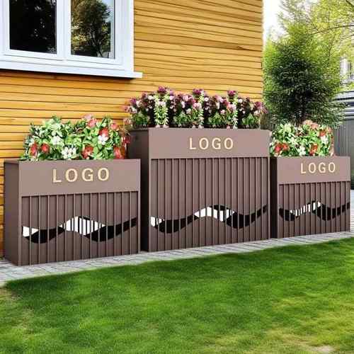 室外庭院花槽户外铁艺花箱复古风组合长方形强花圃阳花坛市政