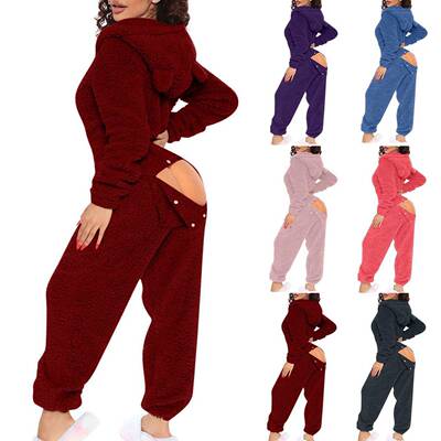 OnePiece Loungewear Opening WomenS LongSleeved Jumpsuit