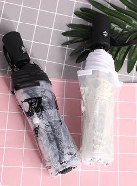 新款直销伞透明伞手开透明法国埃菲尔塔印花三折伞 可印广告 广告