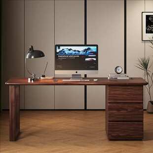 家具电脑桌书房书桌简约办公桌组合套装中式北欧现代胡桃木实木新