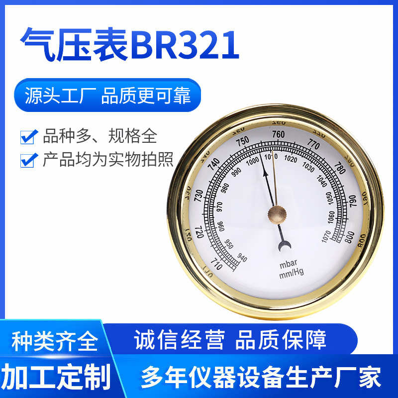 气压表BR321真空大气压表空盒气压表高精度气压表船用大气压表计