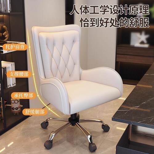 家用书房靠背椅老板椅办公直播化妆椅轻奢电脑椅设计师艺术感转椅