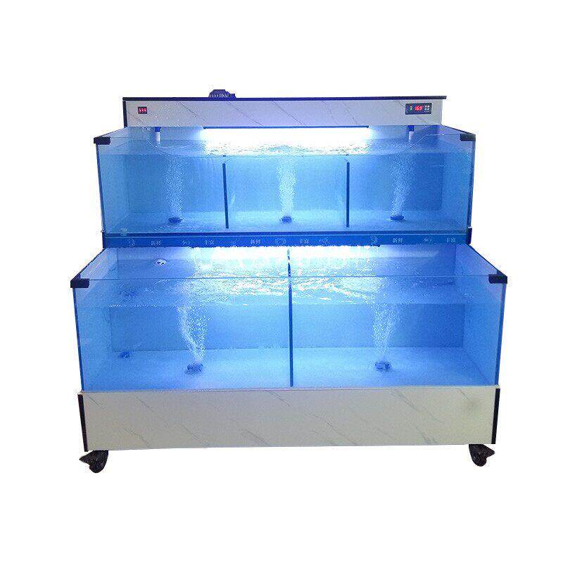 小型海鲜池商用移动超市饭店海鲜缸贝类池海鲜鱼缸过滤制氧一体机