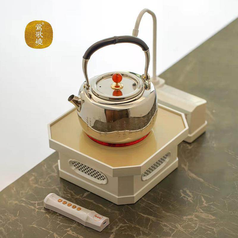 莺歌烧电陶炉煮茶器四方金工家用不挑壶静音煮茶炉配陶壶进口炉芯