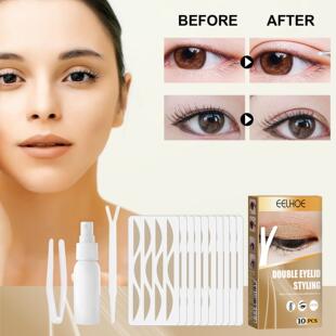 EELHOE Double Eyelid Stickers, Invisible Lace Netting Eyelid