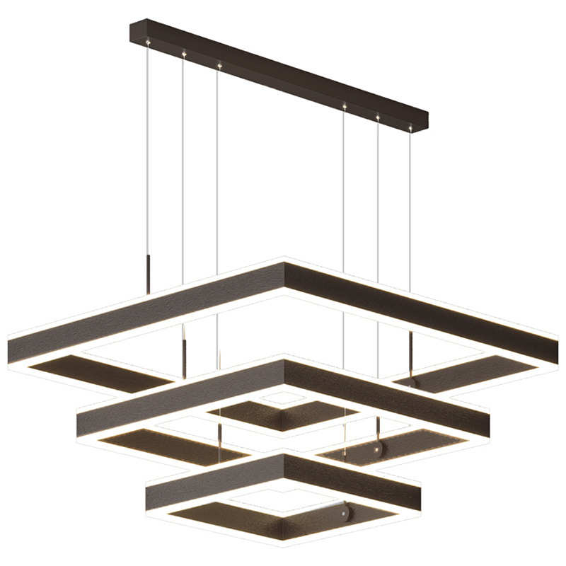 现代简约客厅吊灯轻奢大气方形餐厅灯极简新款网红吧台大厅灯批发