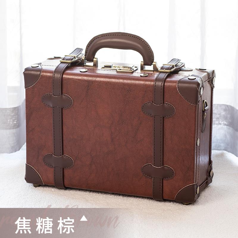 高档复古手化提箱子箱迷你密码箱子登机行李箱1寸男8女皮箱工妆具
