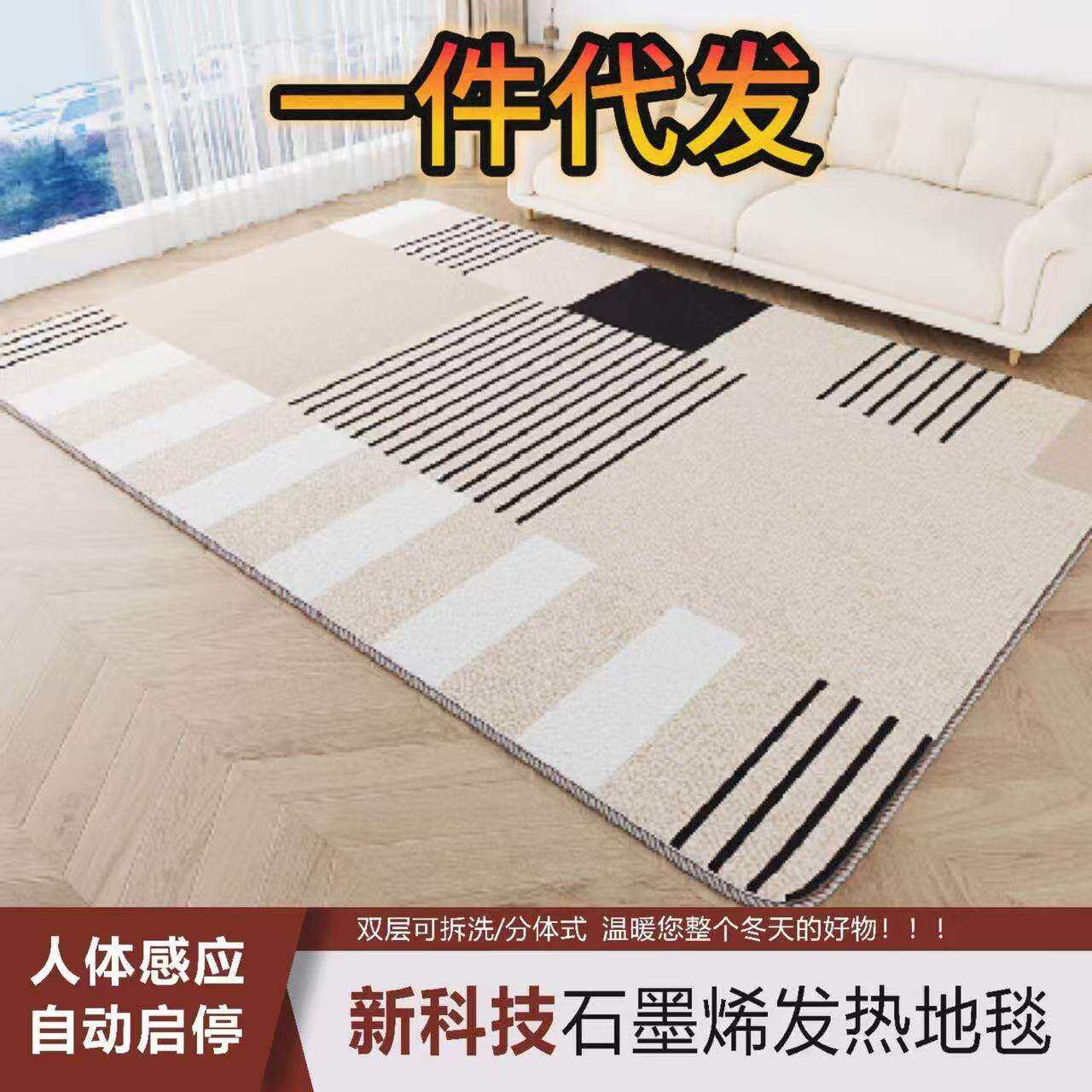 石墨烯地暖垫加热地垫地毯地暖可拆洗电热发热调温