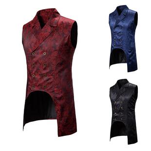 Men's vest, medium length vest, palace tailcoat, formal