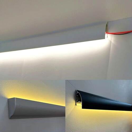 明装led线性灯卧室客厅铝槽灯向上发光腰线洗墙氛围造型线条灯带