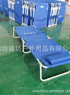 简易折叠床抢险救灾担架 便携折叠救灾床蓝色户外铝合金床带枕头