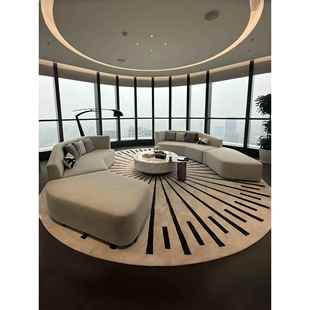 美容院大厅会客室酒店大堂接待沙发会所大平层售楼处贵宾弧形沙发