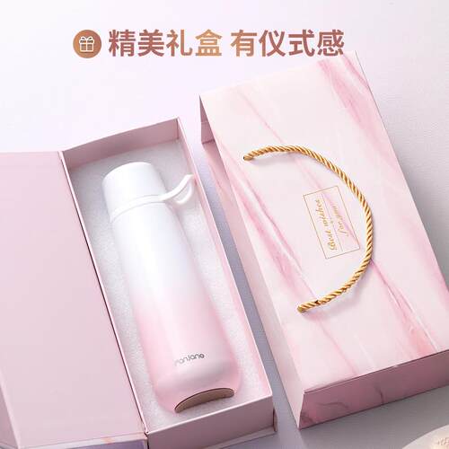 正品高颜值温情侣度显示保温杯女生喝杯礼教盒装情人节礼物师节水