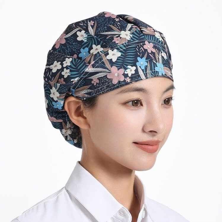 厨房厨房帽做饭防油烟含棉厨师帽车间防尘帽子女工作帽防掉头发护