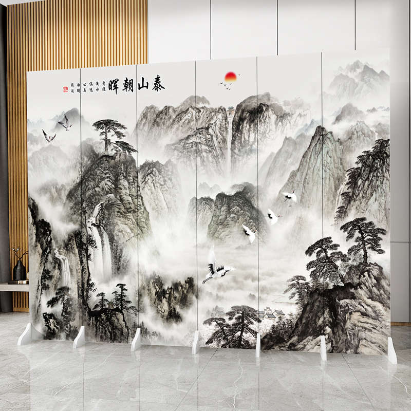 新中式家用屏风隔断屏障玄关背景墙房间卧室入户办公室简易墙板